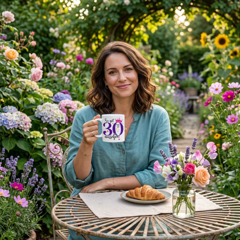 FOTOFOL - Personalisierte Tasse zum 30. Geburtstag | Individuelles Geschenk mit Namen | Spruch "So gut kann man mit 30 aussehen"