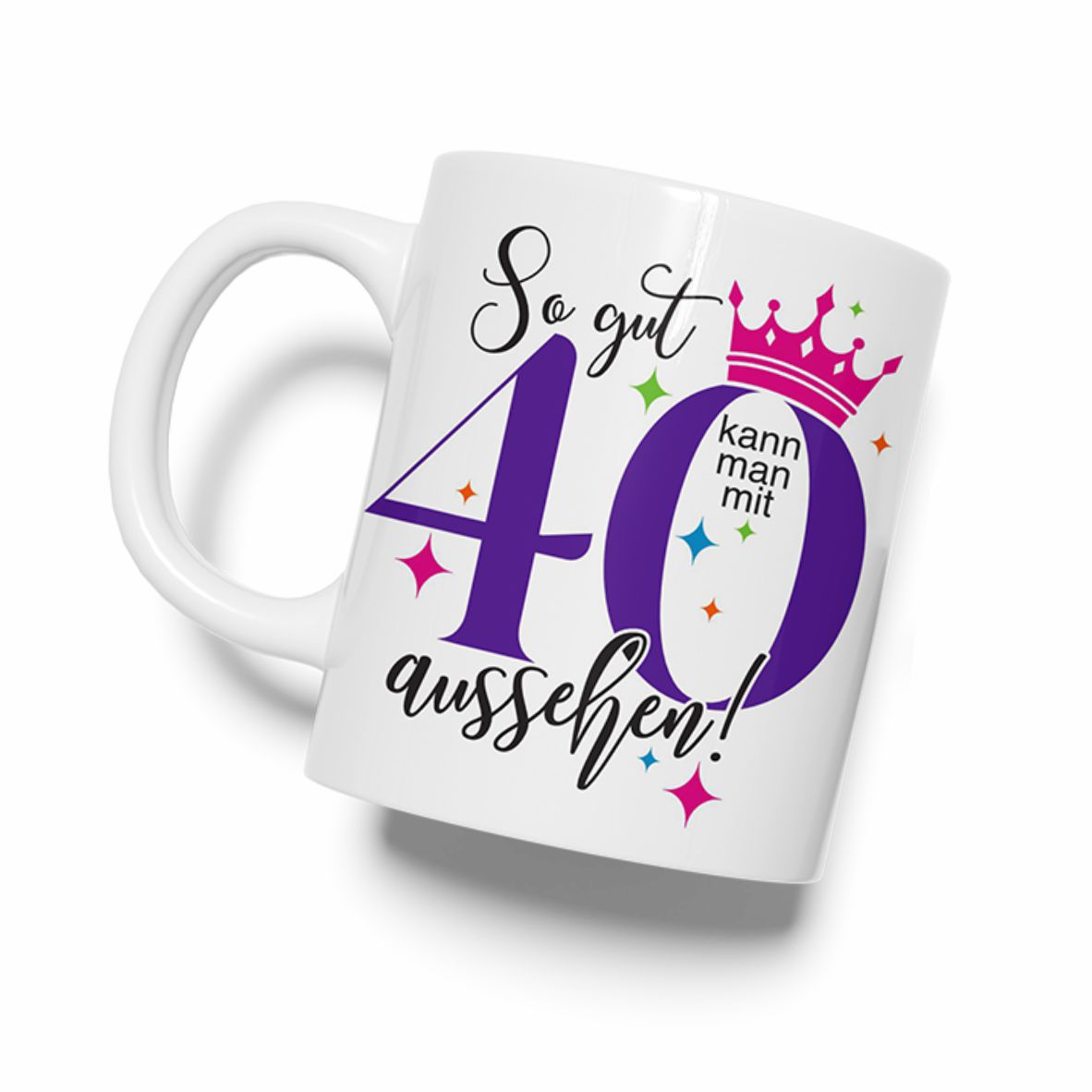 FOTOFOL - Personalisierte Tasse zum 40. Geburtstag | Individuelles Geschenk mit Namen | Spruch "So gut kann man mit 40 aussehen"