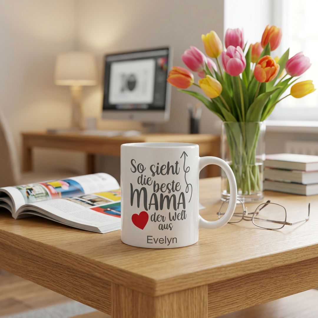 FOTOFOL - Personalisierte Tasse - So sieht die beste MAMA der Welt aus - personalisiert mit Wunschname