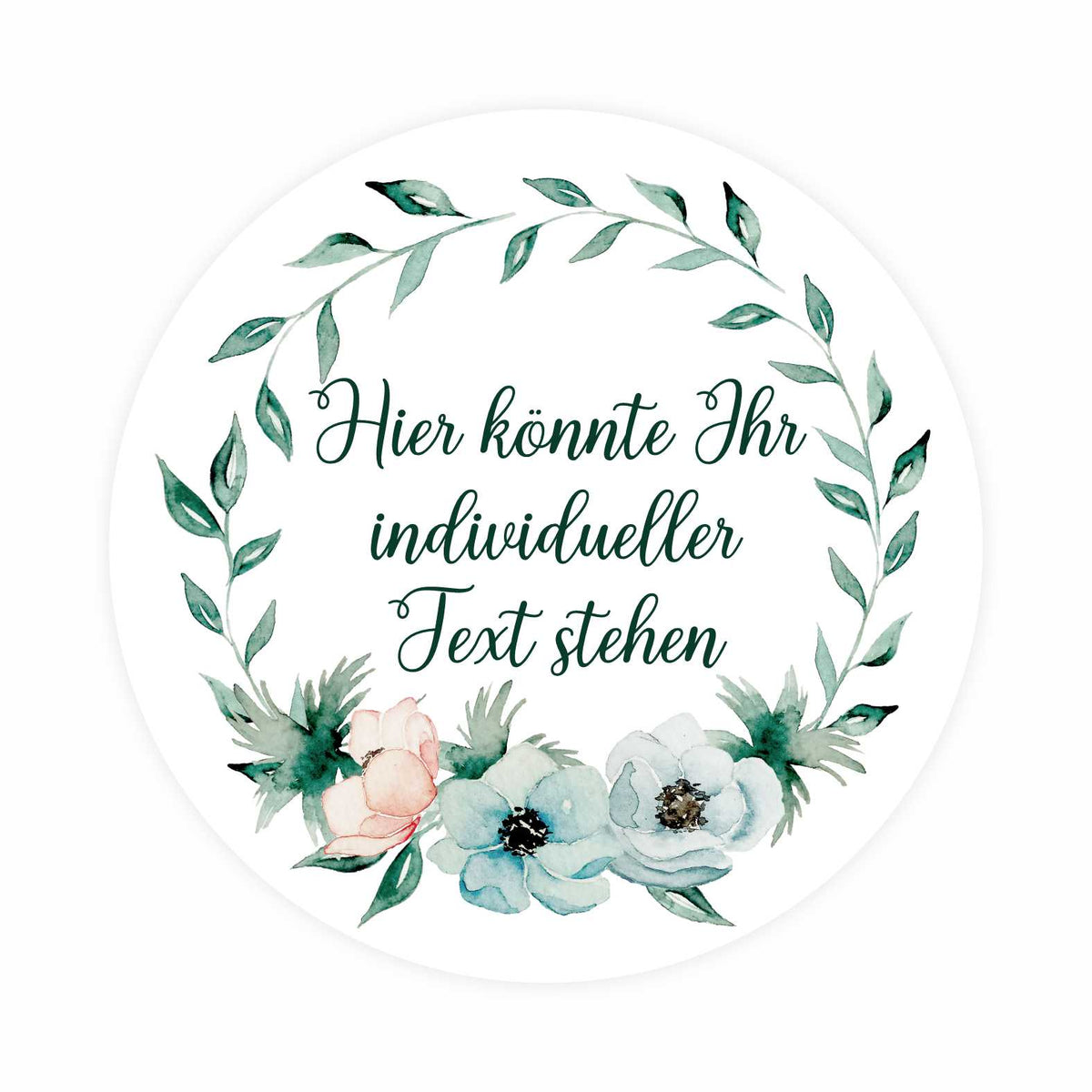 Personalisierte Aufkleber Geburtstag "Rosa Blumenkranz"- 24 Stück - 4,5cm - FOTOFOL