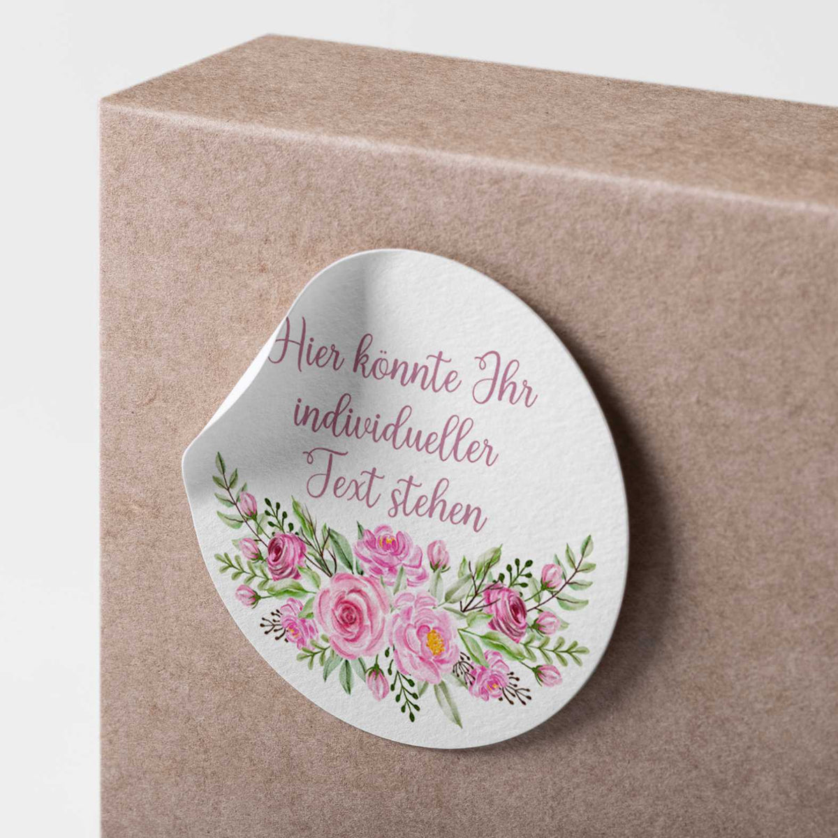 Personalisierte Aufkleber "Rosa Rosen"- 24 Stück - 4,5cm - FOTOFOL
