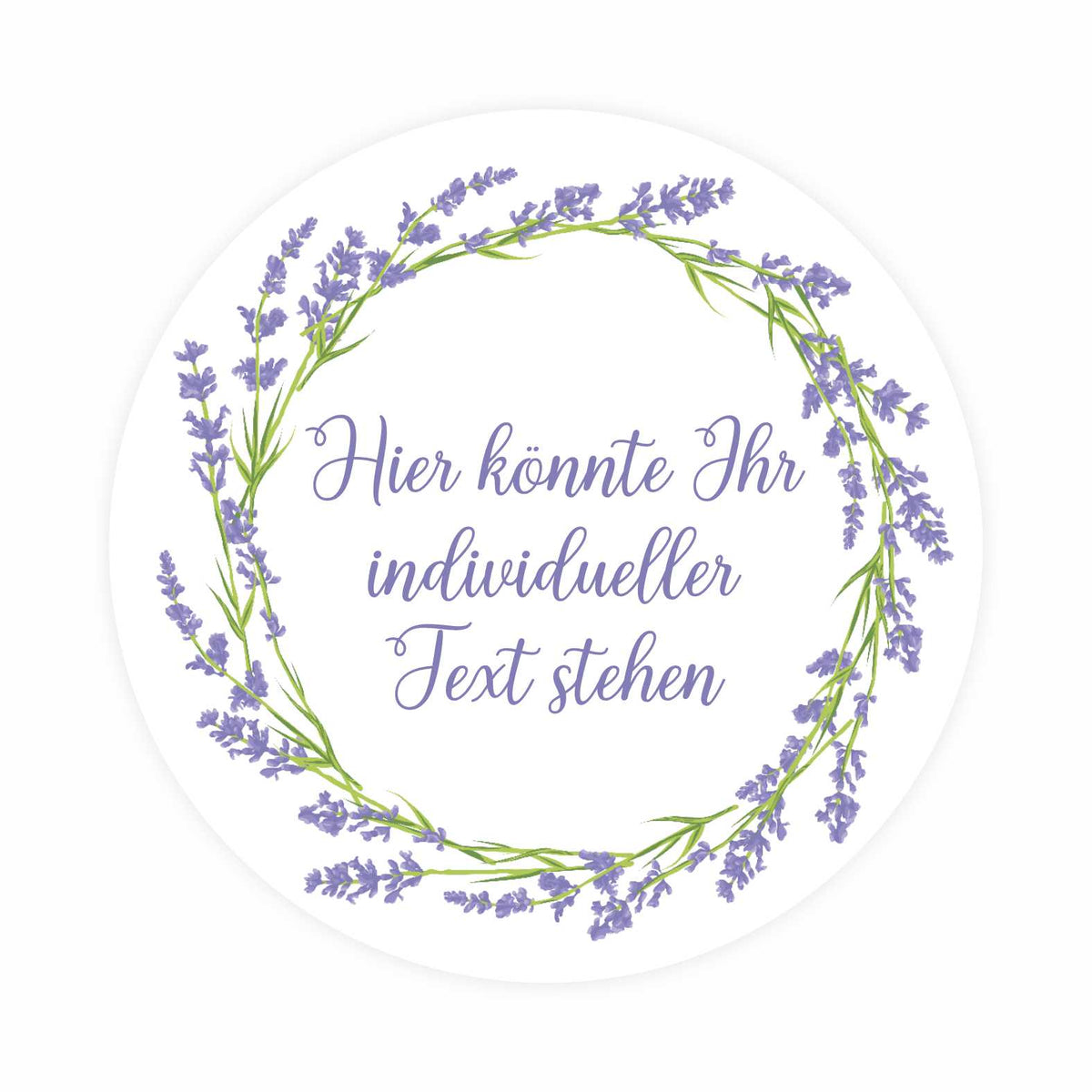 Personalisierte Aufkleber  "Lila Lavendel Blumen"- 24 Stück - 4,5cm - FOTOFOL