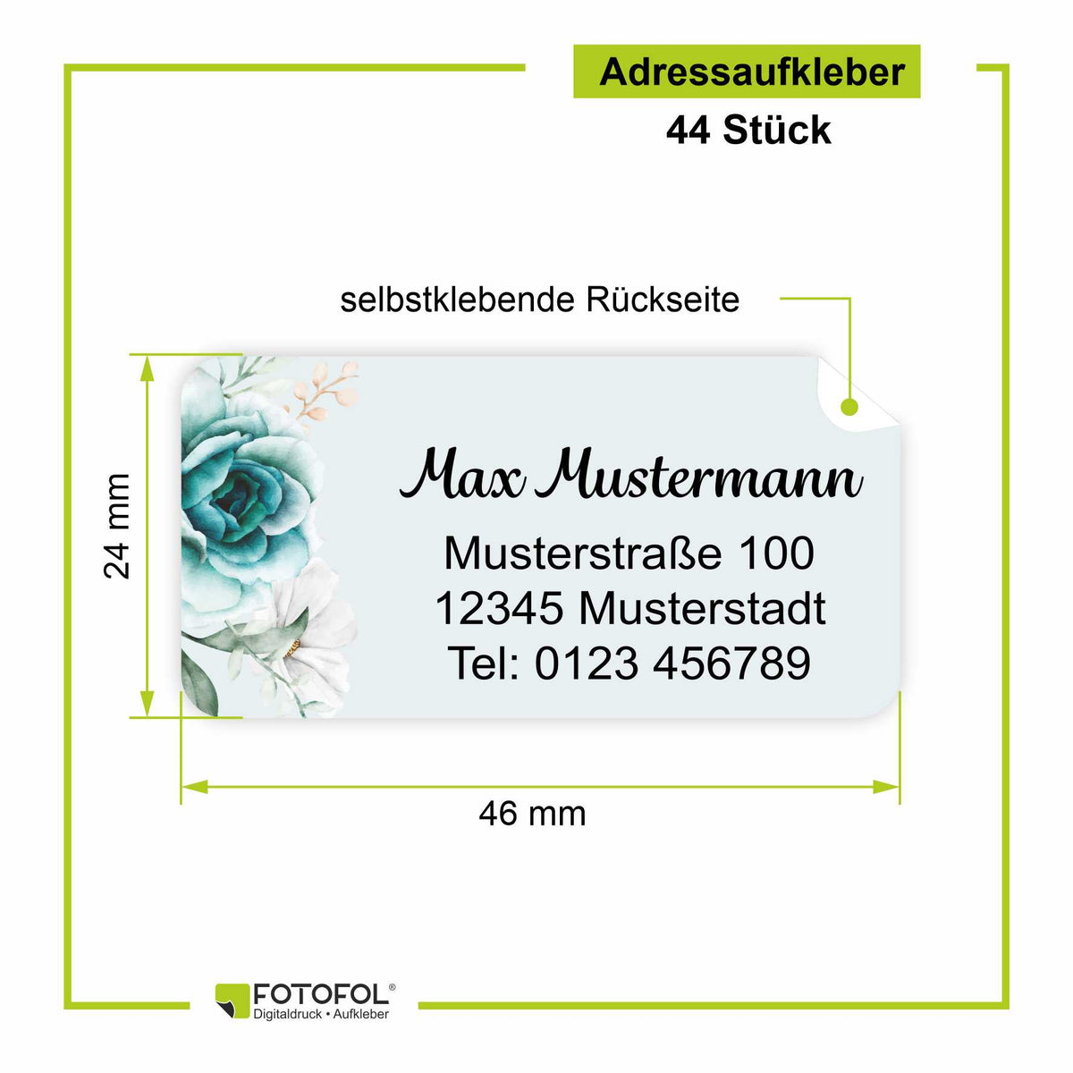 FOTOFOL Individuelle Adressaufkleber mit vielen Motiven & Farben | Kleine Adressaufkleber & Adressetiketten selbst gestalten |   Adressetiketten/Adressaufkleber in höchster Qualität |  Ideal für das Versenden Ihrer Briefe oder Pakete