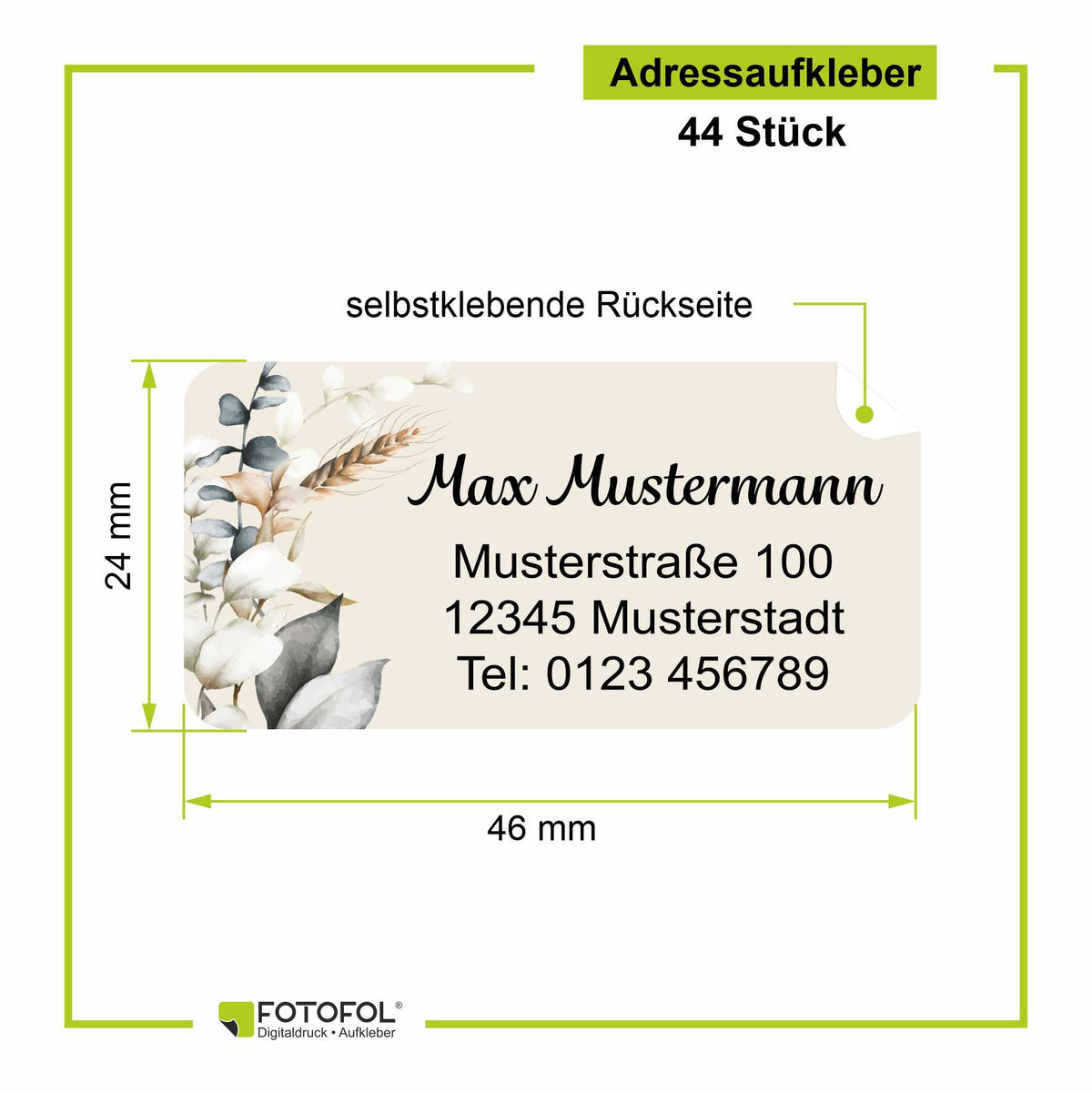 FOTOFOL Individuelle Adressaufkleber mit vielen Motiven & Farben | Kleine Adressaufkleber & Adressetiketten selbst gestalten |   Adressetiketten/Adressaufkleber in höchster Qualität |  Ideal für das Versenden Ihrer Briefe oder Pakete