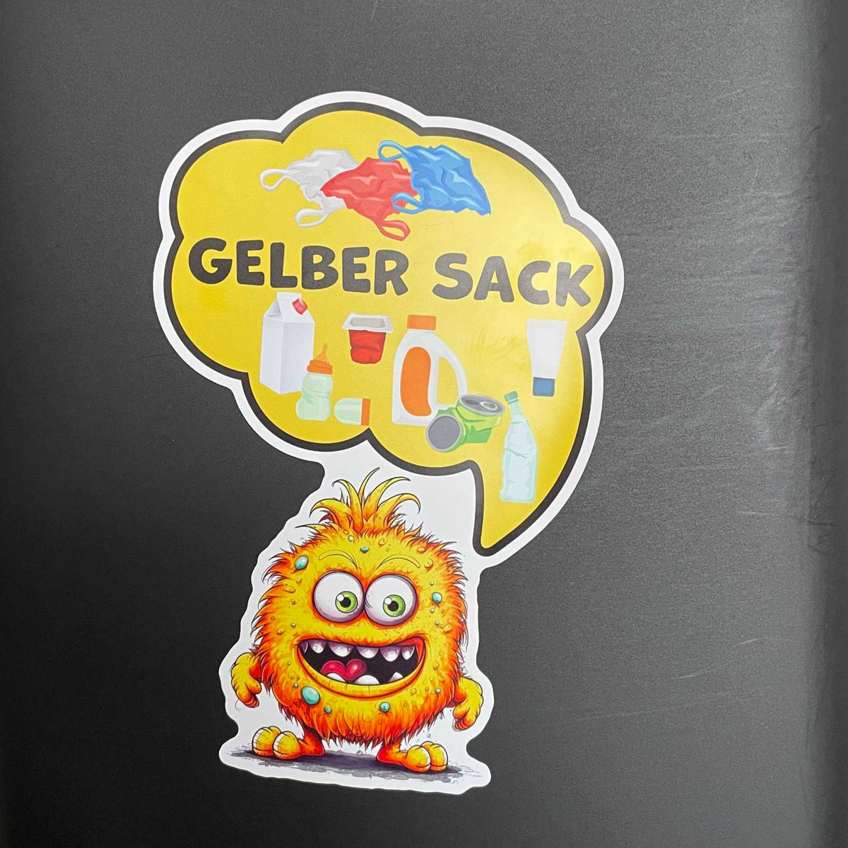 Lustige Aufkleber Monster Set  Mülltrennung - Gelber Sack, Altglas, Altpapier, Restmüll, Biomüll- für Innen - FOTOFOL
