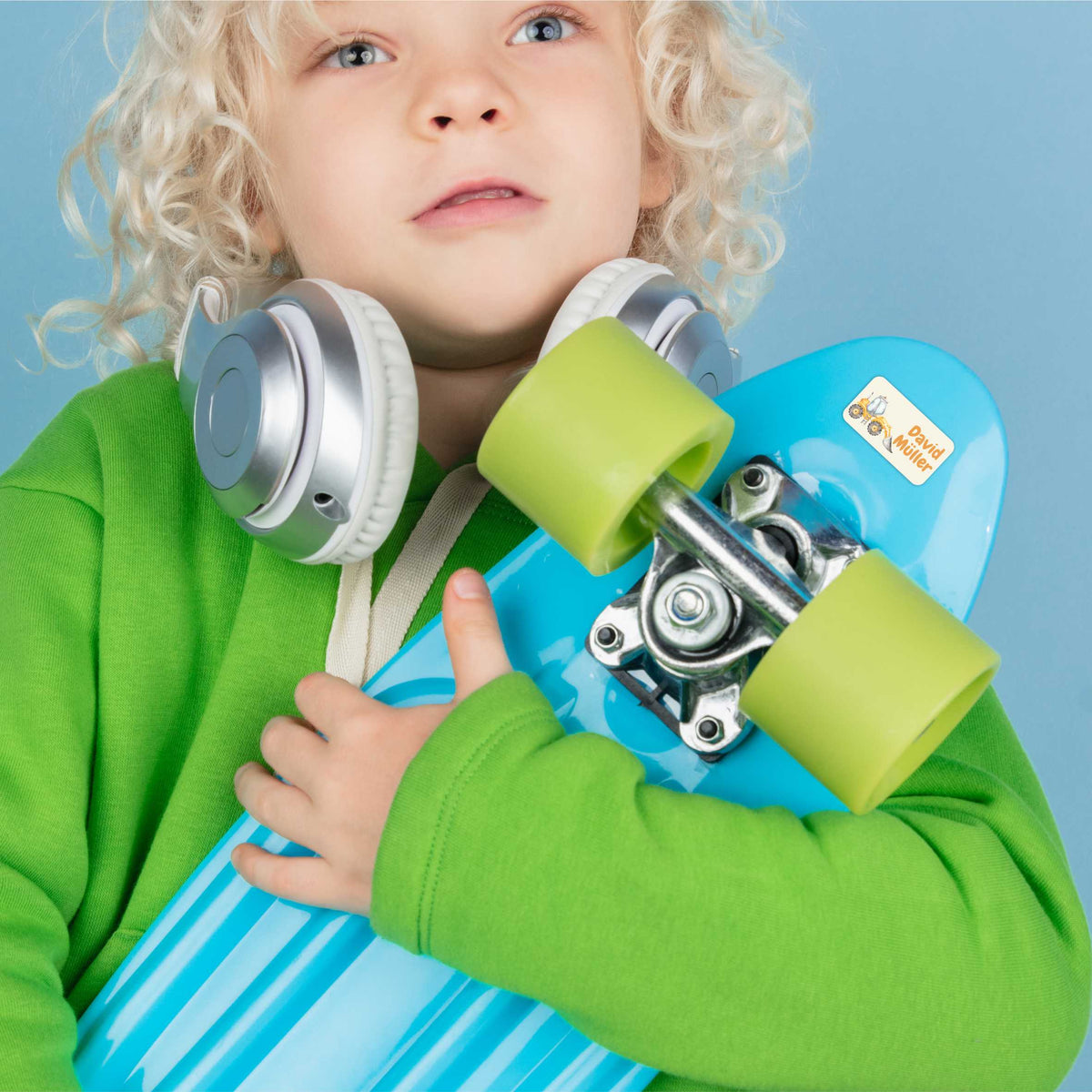 Namensaufkleber Set - personalisiert mit Wunschname für Stifte und alle Schulsachen - Baumaschinen - FOTOFOL