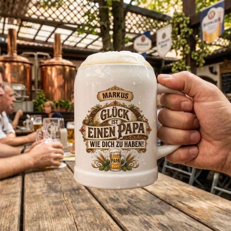 FOTOFOL - personalisierter Bierkrug, Bierkrug mit Namen, Geschenk Papa, Vatertag Geschenk, Bierkrug Gravur, Papa Geschenkidee, Bierkrug personalisiert, Keramik Bierkrug, Bester Papa Geschenk, individueller Bierkrug, Biergeschenk Papa, Vatertag Bierkrug, personalisierte Geschenke Papa, Bierkrug mit Spruch, Geschenk Vater Geburtstag
