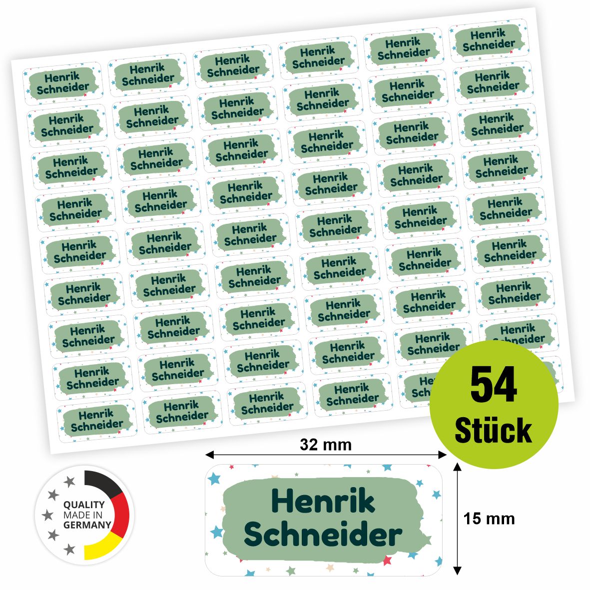 Namensaufkleber - personalisierte Aufkleber mit Wunschname für Stifte und alle Schulsachen - FOTOFOL