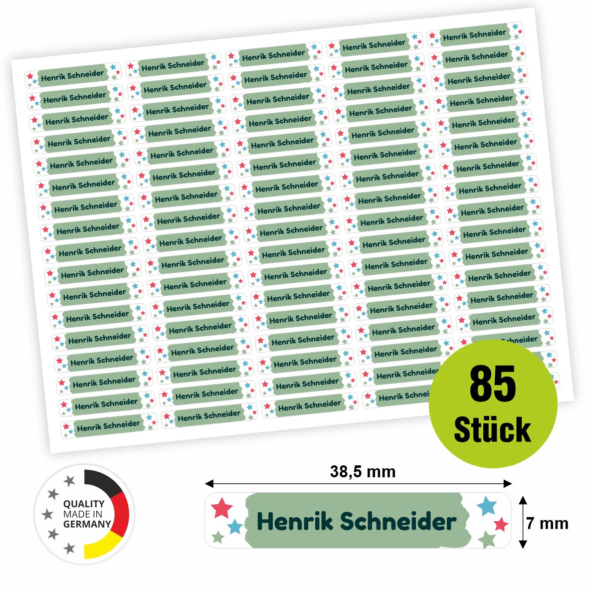 Namensaufkleber - personalisierte Aufkleber mit Wunschname für Stifte und alle Schulsachen - FOTOFOL