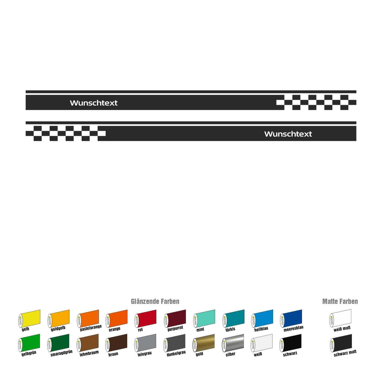 Seitenstreifen passt für Mini Cooper Wunschtext Aufkleber 185 x 11 cm - FOTOFOL