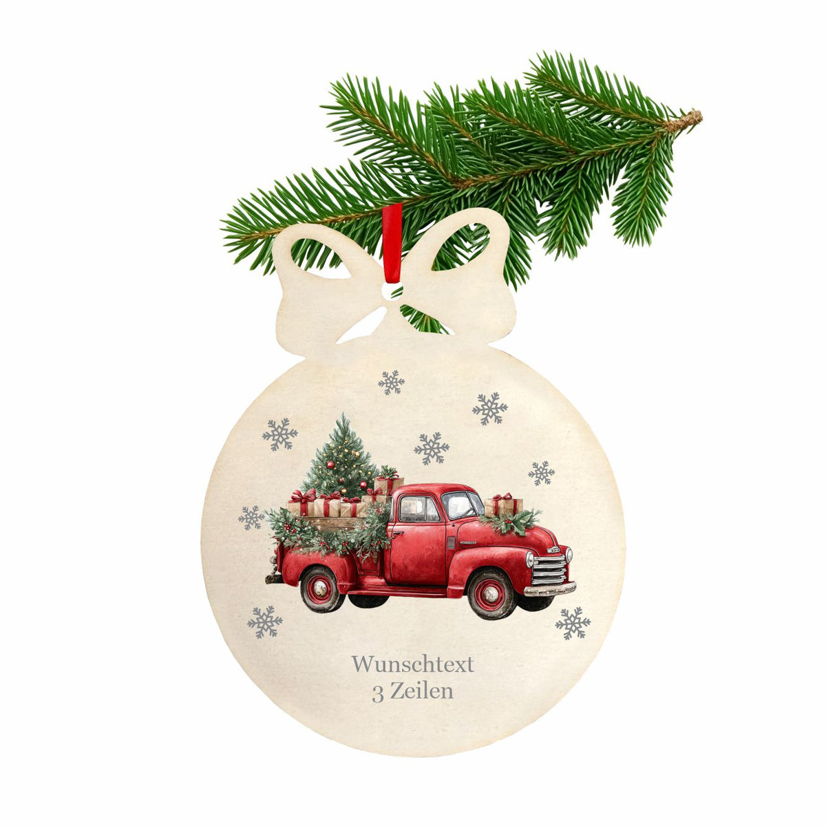 Personalisierte bunte Holz-Weihnachtskugeln - Auto - FOTOFOL