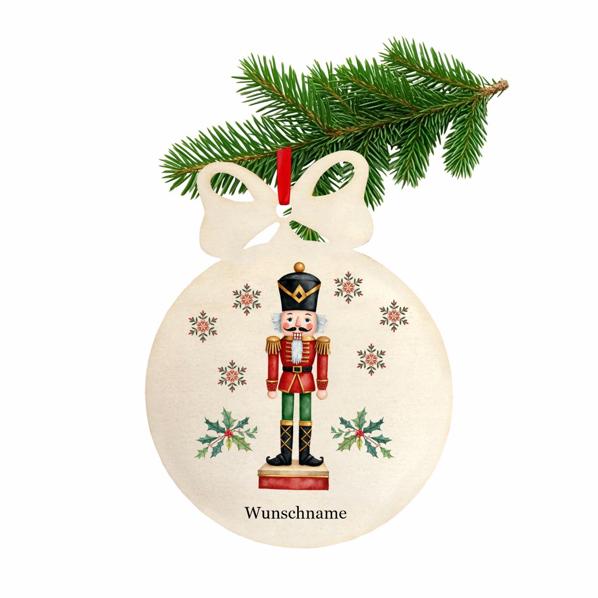 Personalisierte bunte Holz-Weihnachtskugeln - Nussknacker - FOTOFOL