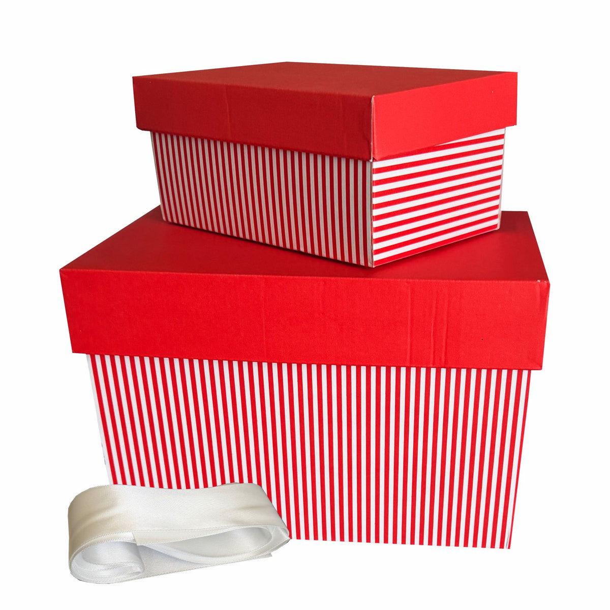 FOTOFOL - 2er Set Geschenkboxen – in Klein und Medium mit Deckel und weißer Schleife | Perfekte Geschenkverpackung | Ideal für Geschenke