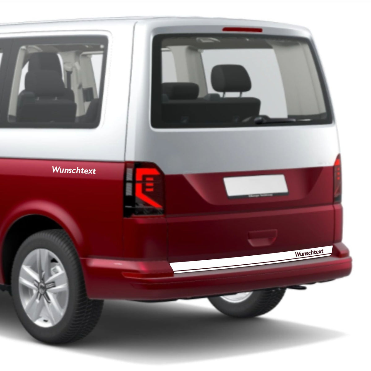 FOTOFOL - Heckklappen Heckstreifen Aufkleber Wunschtext passend für VW T6.1 T6 T5 Multivan Bulli