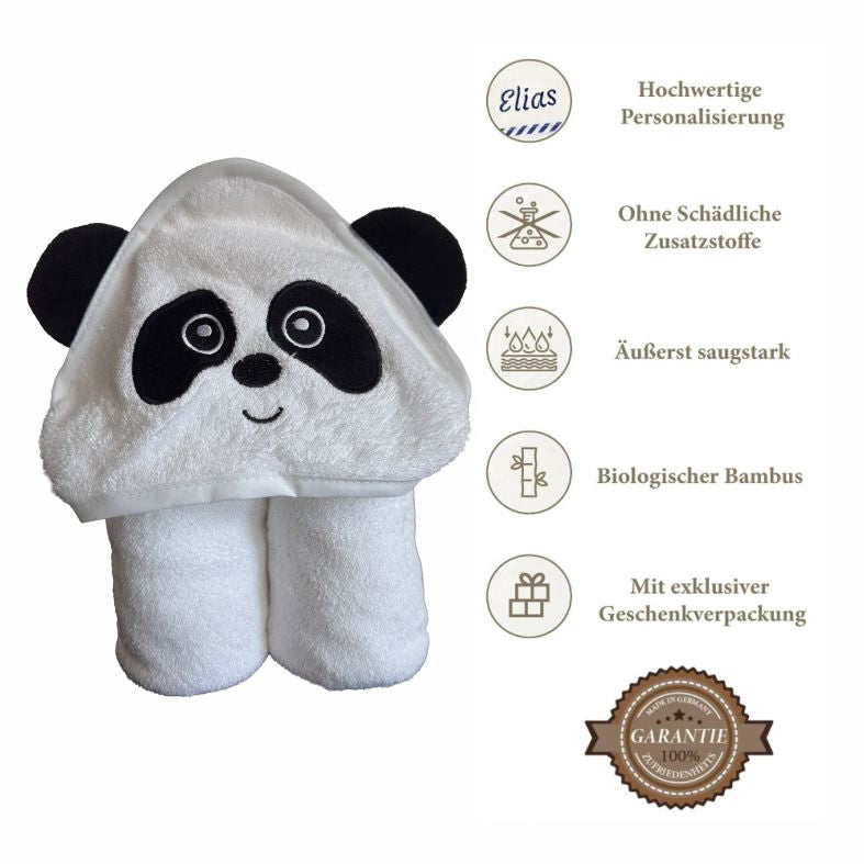 Kapuzenhandtuch Baby 90x90 cm aus 100% Bambus personalisiert mit Namen - FOTOFOL