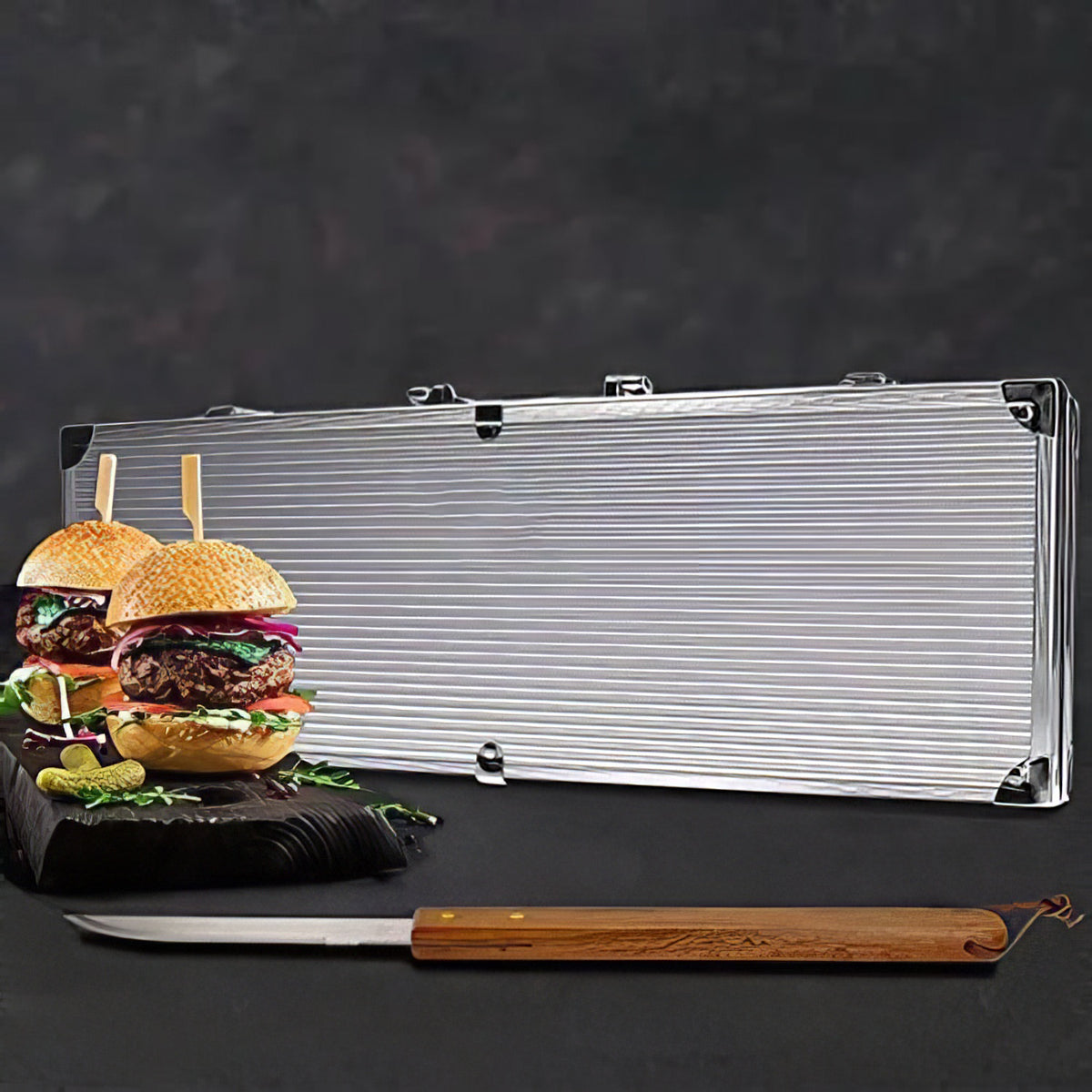 Grillkoffer Personalisiert mit Gravur I ‎Grillzubehör 6-teilig - FOTOFOL