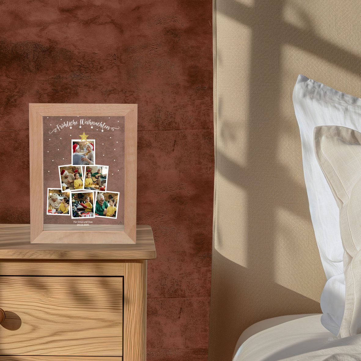 Beleuchteter LED-Rahmen-Personalisierte Acrylglas mit Fotos und Text - Weihnachten - FOTOFOL