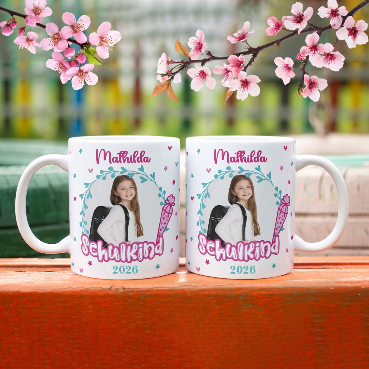 Tasse Einschulung 2026 mit Name und Bild Personalisieren Mädchen - FOTOFOL