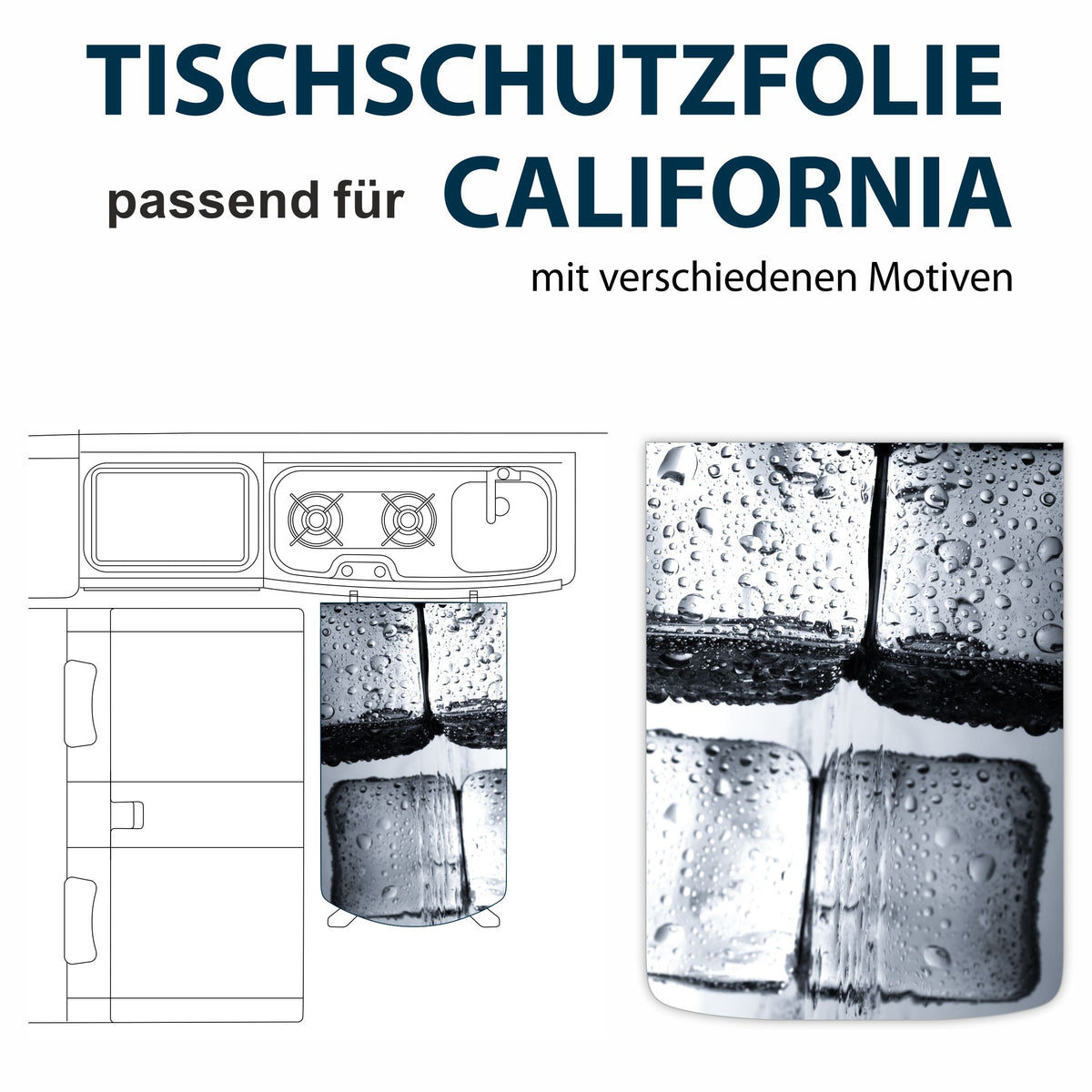 Tischschutzfolie für VW T6.1 California - Tischschutz Innenraum