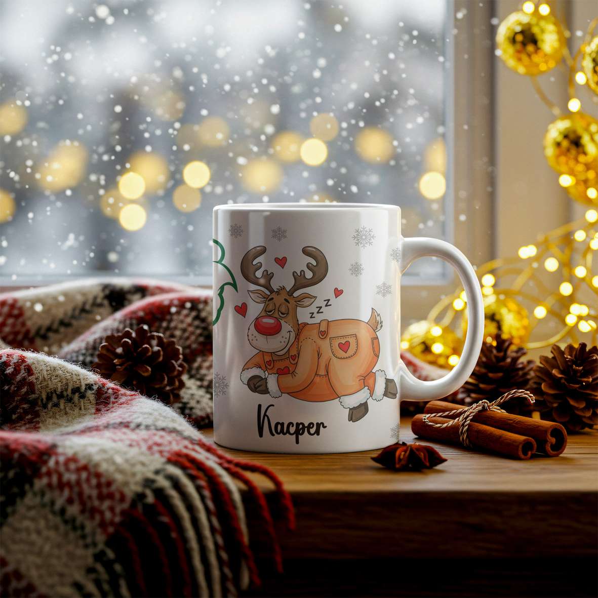 FOTOFOL - Tasse zu Weihnachten - Personalisiert mit Namen oder Wunschtext &nbsp;- Weihnachtstasse - Glühwein-Tasse - Geschenk-Idee für Familie und Freunde - 330ml