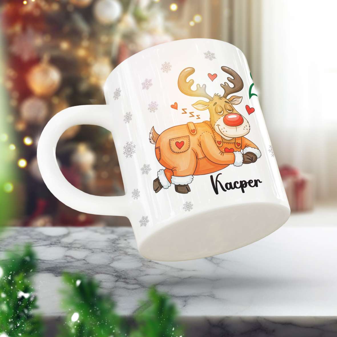 FOTOFOL - Tasse zu Weihnachten - Personalisiert mit Namen oder Wunschtext &nbsp;- Weihnachtstasse - Glühwein-Tasse - Geschenk-Idee für Familie und Freunde - 330ml