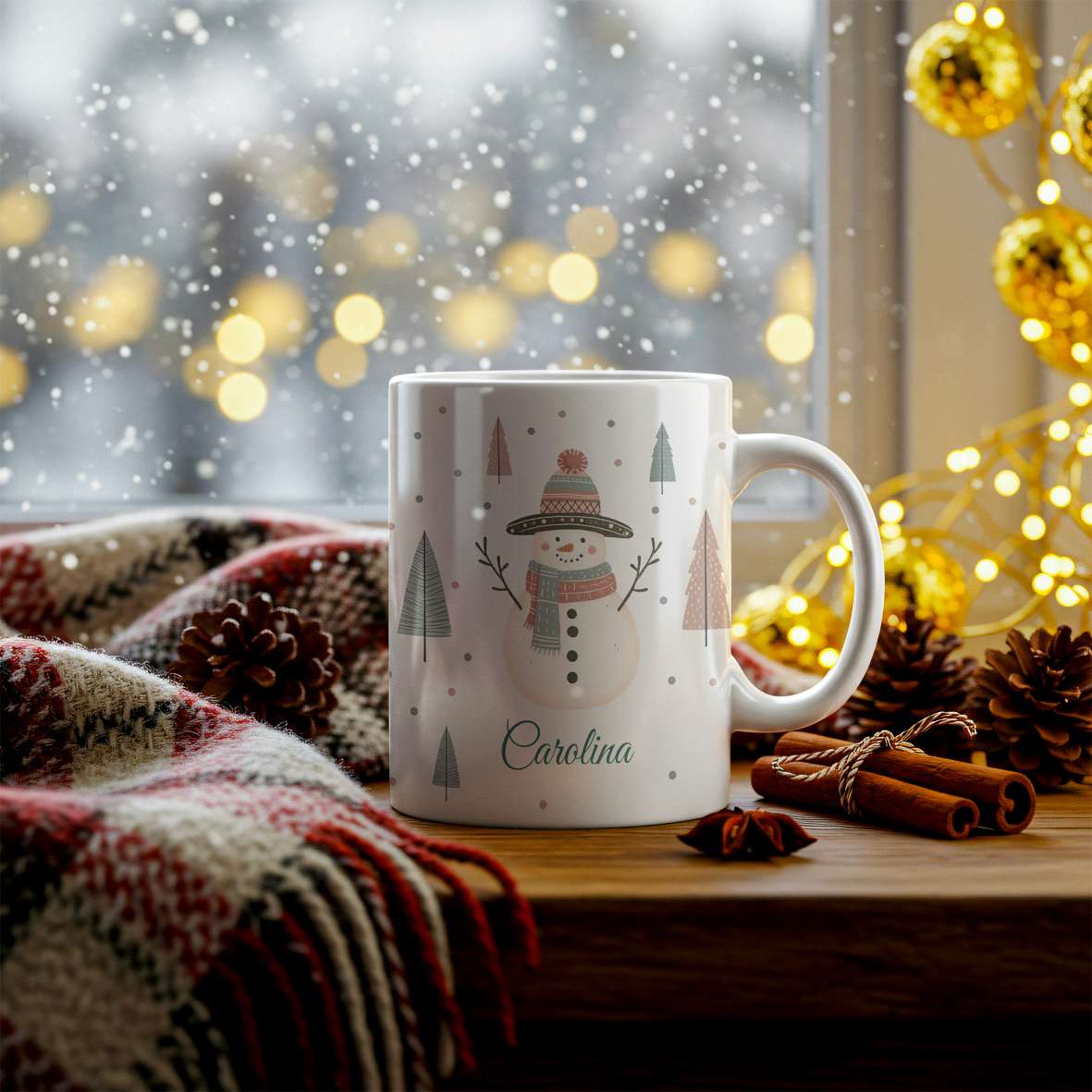 FOTOFOL - Tasse zu Weihnachten - Personalisiert mit Namen oder Wunschtext &nbsp;- Weihnachtstasse - Glühwein-Tasse - Geschenk-Idee für Familie und Freunde - 330ml