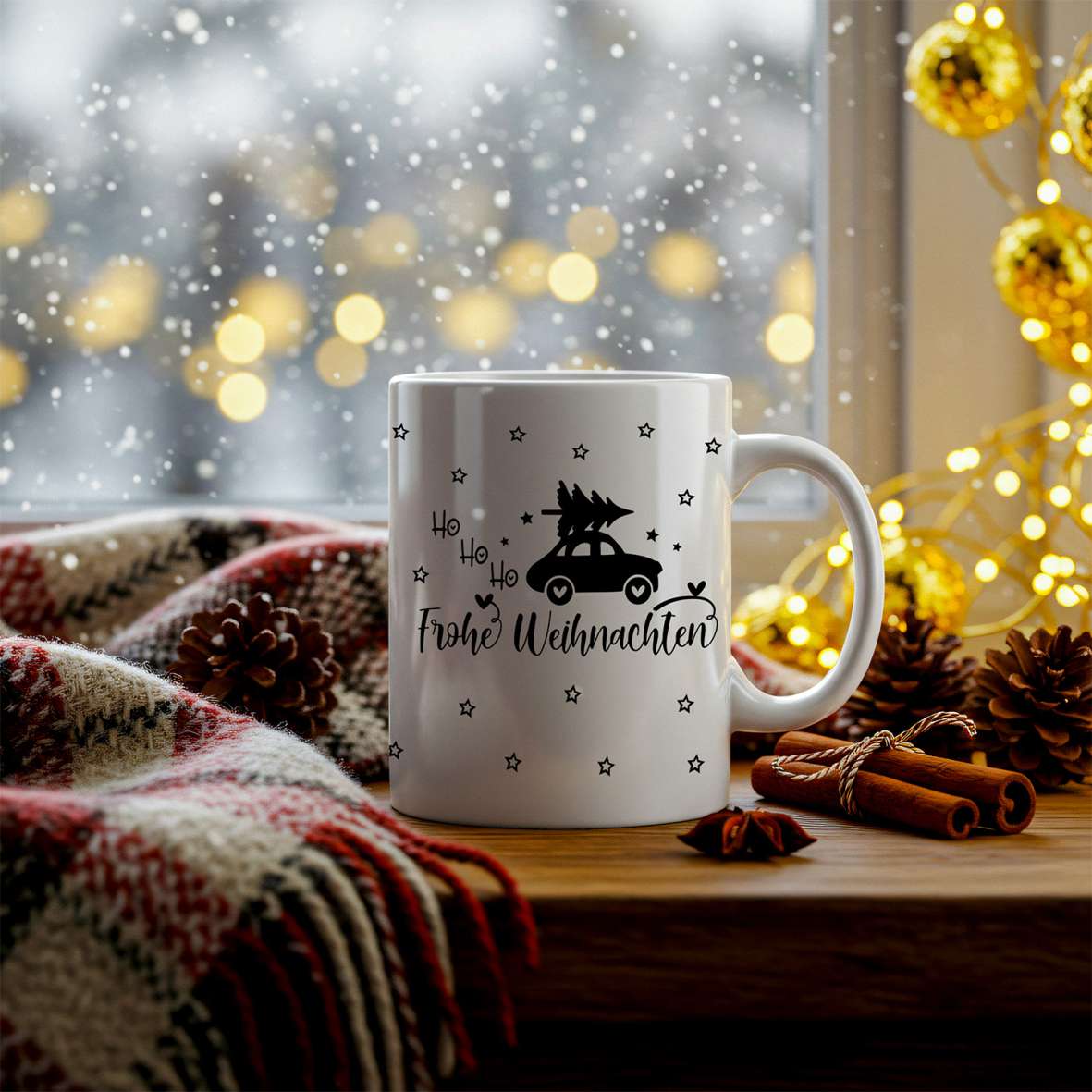 FOTOFOL - Tasse zu Weihnachten - Personalisiert mit Namen oder Wunschtext -Weihnachtstasse - Glühwein-Tasse - Geschenk-Idee für Familie und Freunde