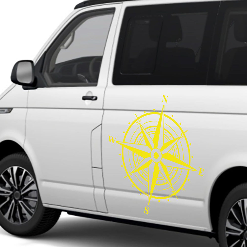Aufkleber Kompass Windrose  - Aufkleber für Camper, Wohnmobil, Wohnwagen Fahrzeuge Karosserie - Offroad Sticker - Abenteuer Urlaub