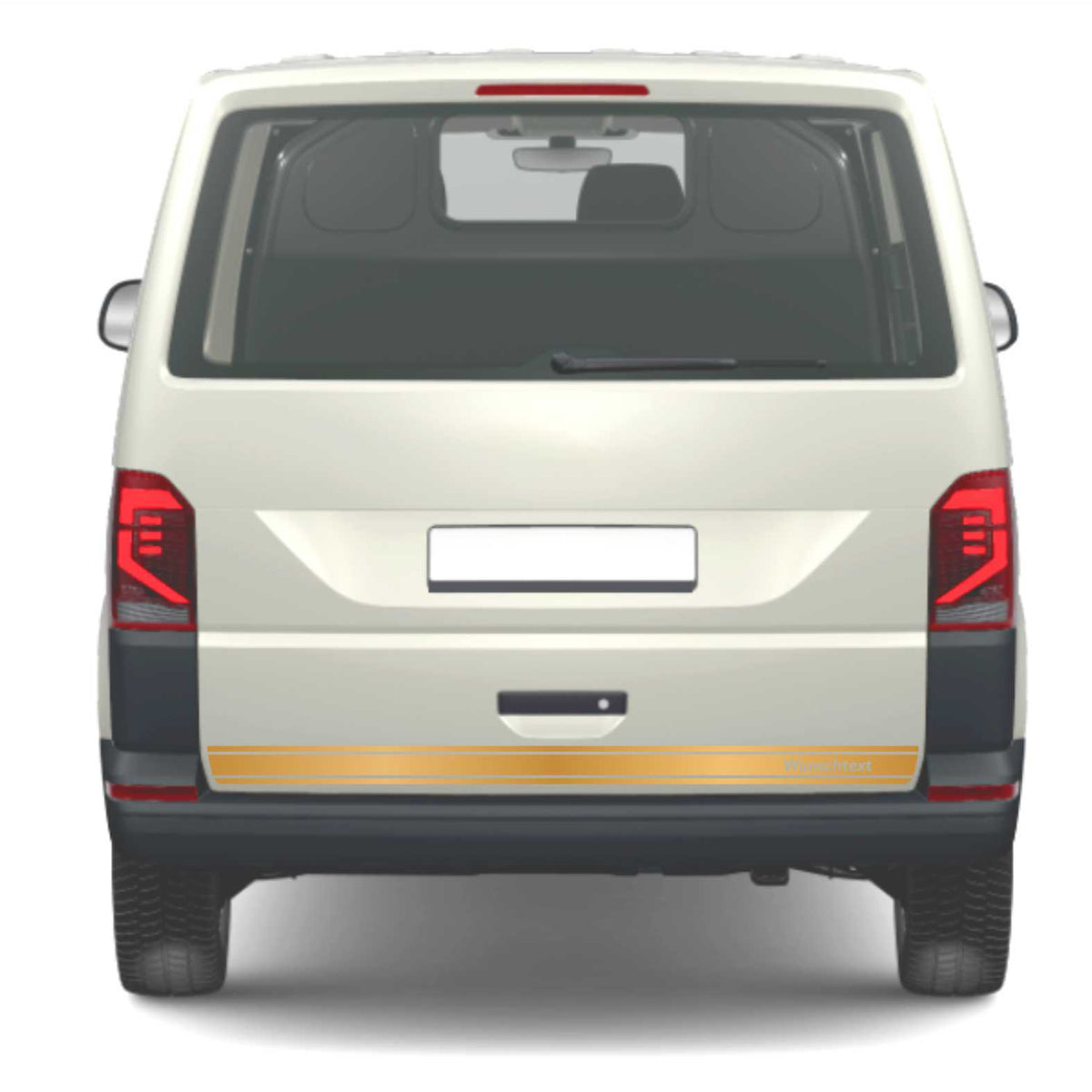 Heckklappen Heckstreifen  Aufkleber Wunschtext passend für VW T6.1 T6 T5 Multivan Bulli - Streifen 3 - FOTOFOL