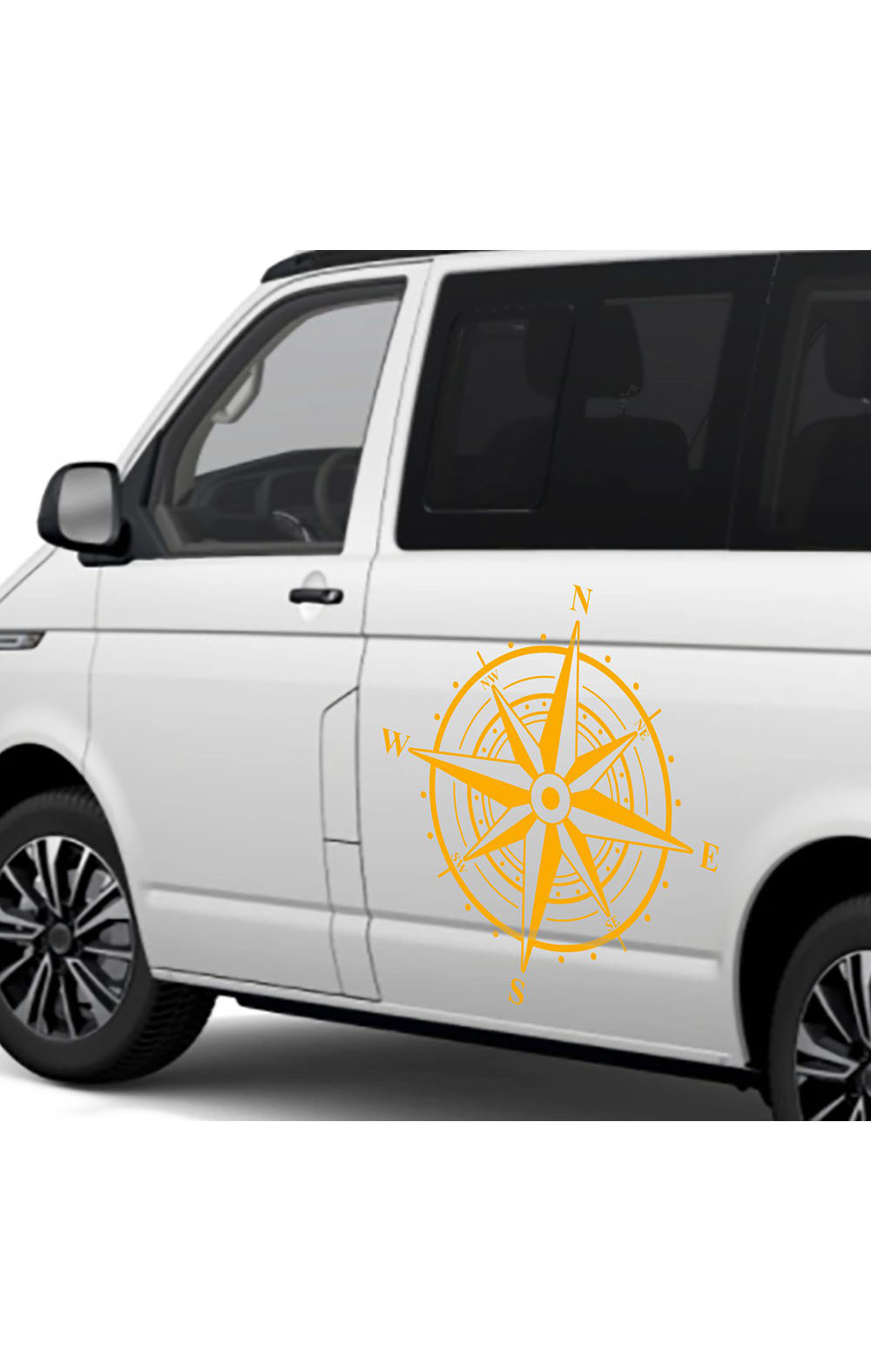 Aufkleber Kompass Windrose  - Aufkleber für Camper, Wohnmobil, Wohnwagen Fahrzeuge Karosserie - Offroad Sticker - Abenteuer Urlaub