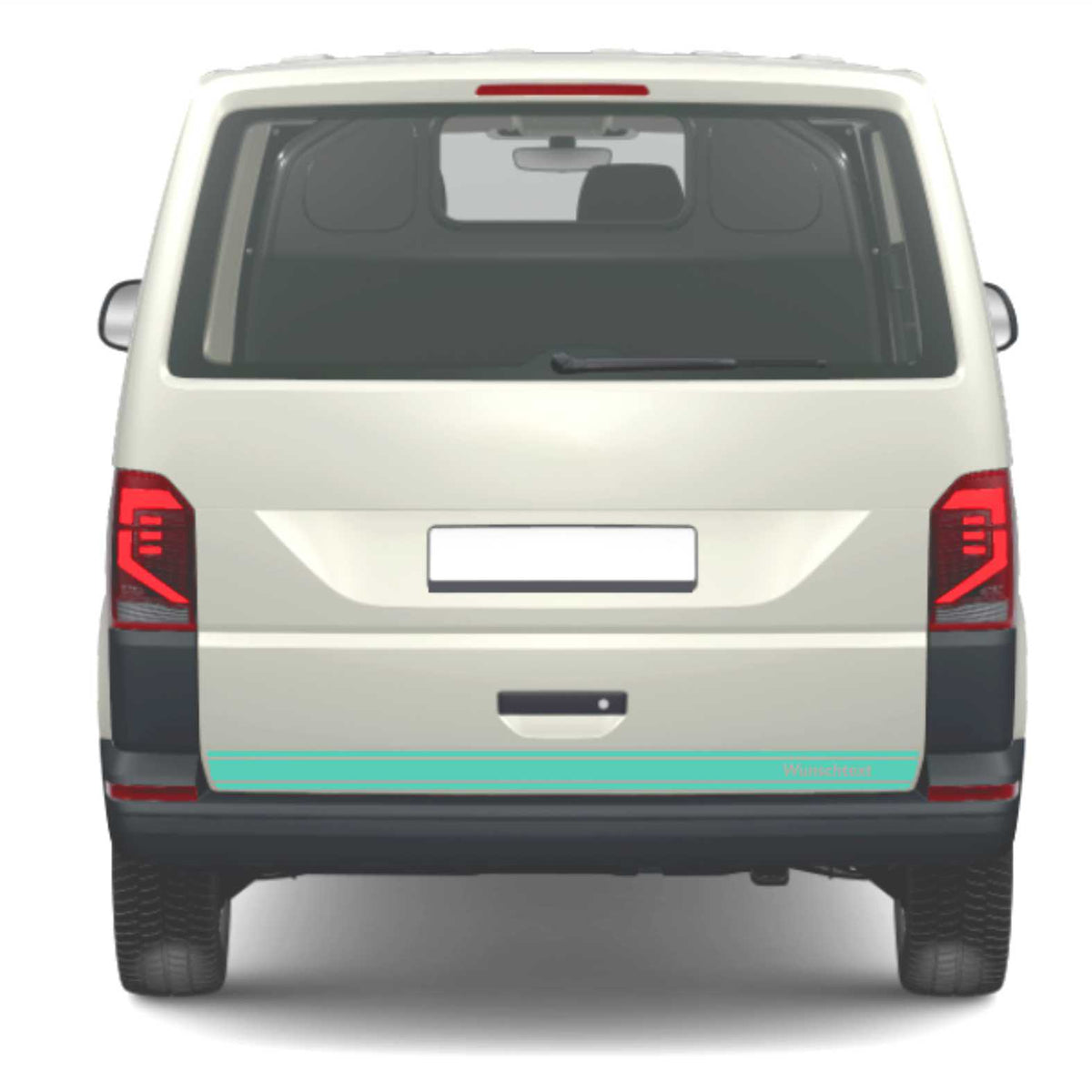 Heckklappen Heckstreifen  Aufkleber Wunschtext passend für VW T6.1 T6 T5 Multivan Bulli - Streifen 3 - FOTOFOL