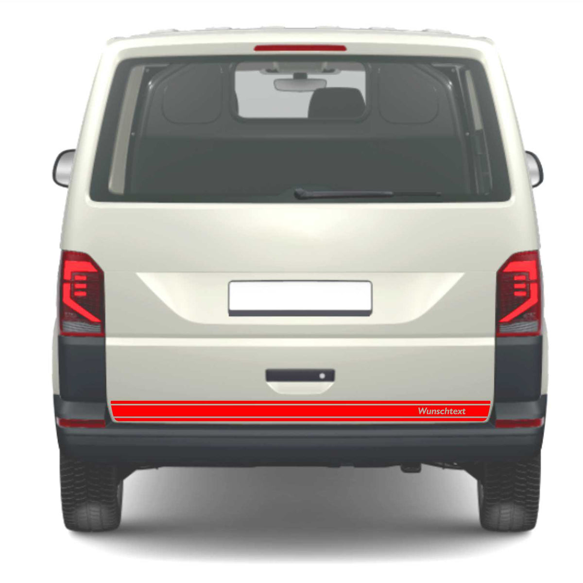 Heckklappen Heckstreifen  Aufkleber Wunschtext passend für VW T6.1 T6 T5 Multivan Bulli - Streifen 3 - FOTOFOL