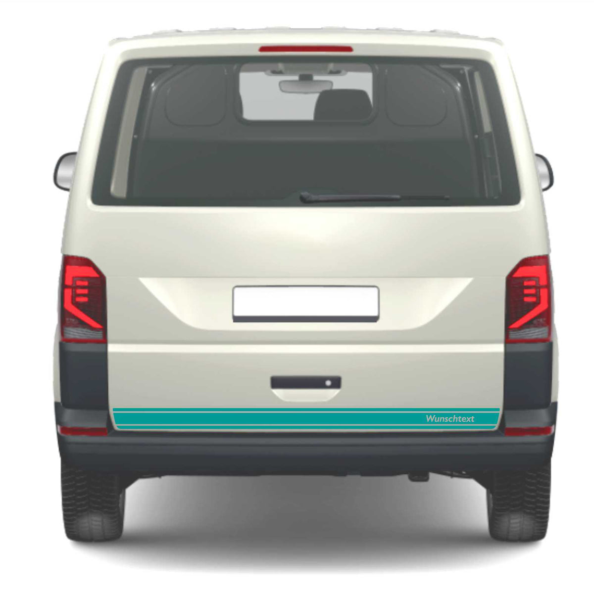 Heckklappen Heckstreifen  Aufkleber Wunschtext passend für VW T6.1 T6 T5 Multivan Bulli - Streifen 3 - FOTOFOL