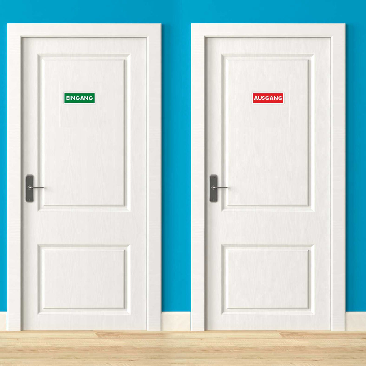 1x Aufkleber "EINGANG" und 1x Aufkleber "AUSGANG"  21x7,5 cm - FOTOFOL