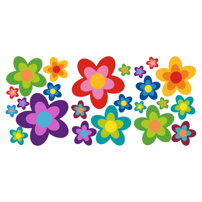23 Aufkleber Auto Hippie Blumen Flower Power Sommer - FOTOFOL