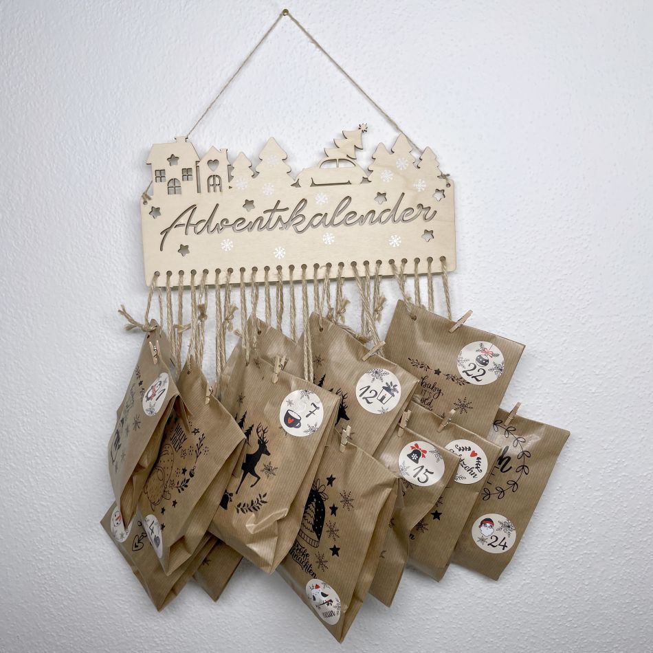 Adventskalender aus natürlichem Birkensperrholz - selbst basteln - FOTOFOL