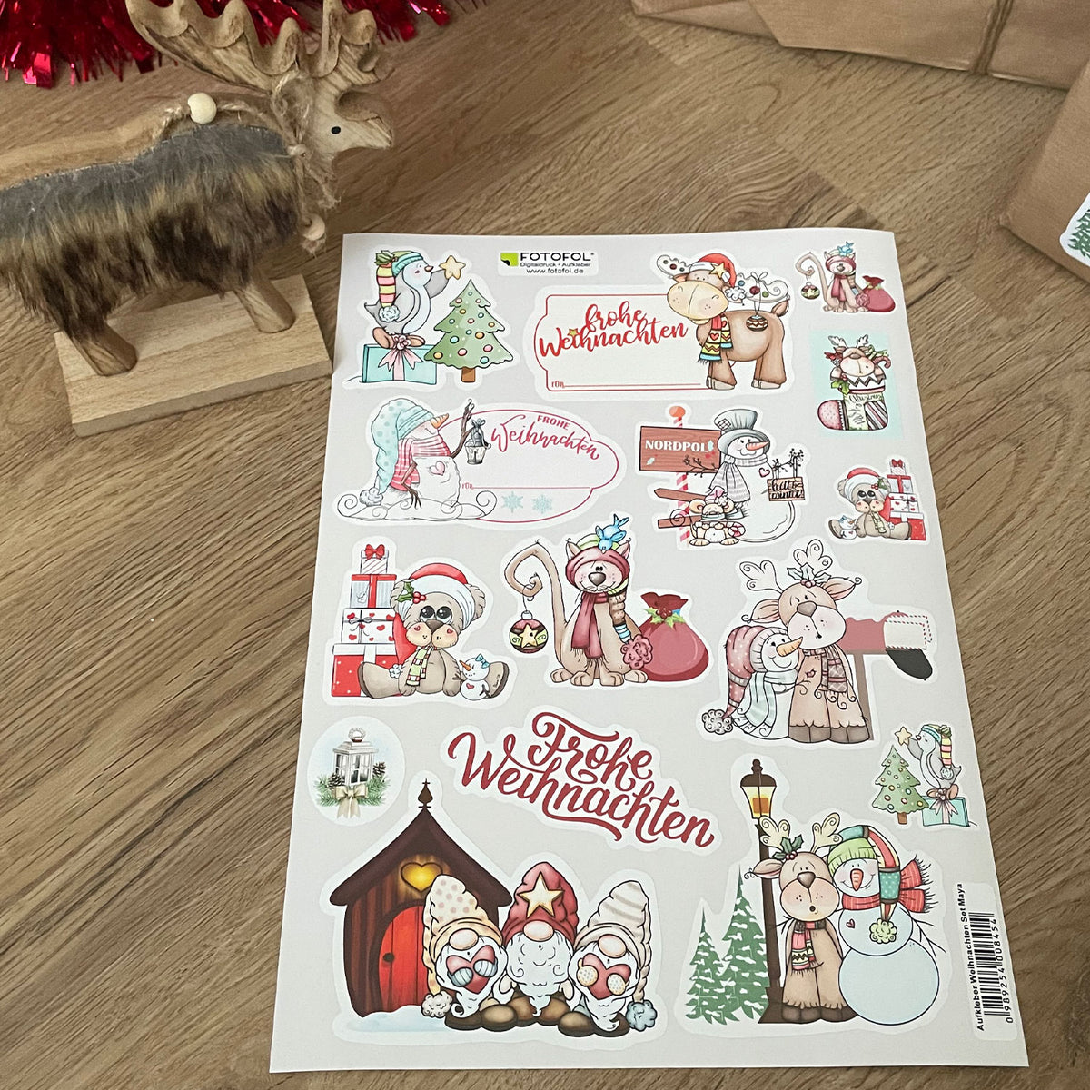 Set Aufkleber Weihnachten - Geschenkaufkleber - Weihnachtsaufkleber zum Beschreiben - FOTOFOL