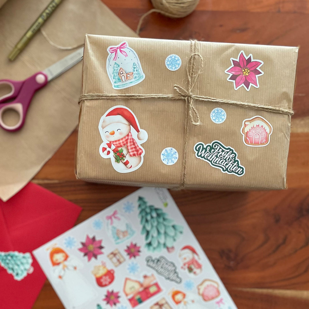 Aufkleber Weihnachtssticker Set | Weihnachtspost, Weihnachtspost, Wunschzettel Geschenkaufkleber selbstklebend - FOTOFOL
