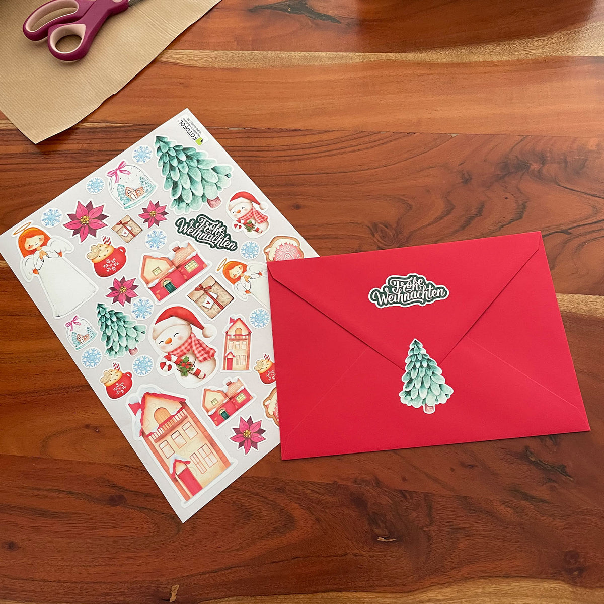 Aufkleber Weihnachtssticker Set | Weihnachtspost, Weihnachtspost, Wunschzettel Geschenkaufkleber selbstklebend - FOTOFOL