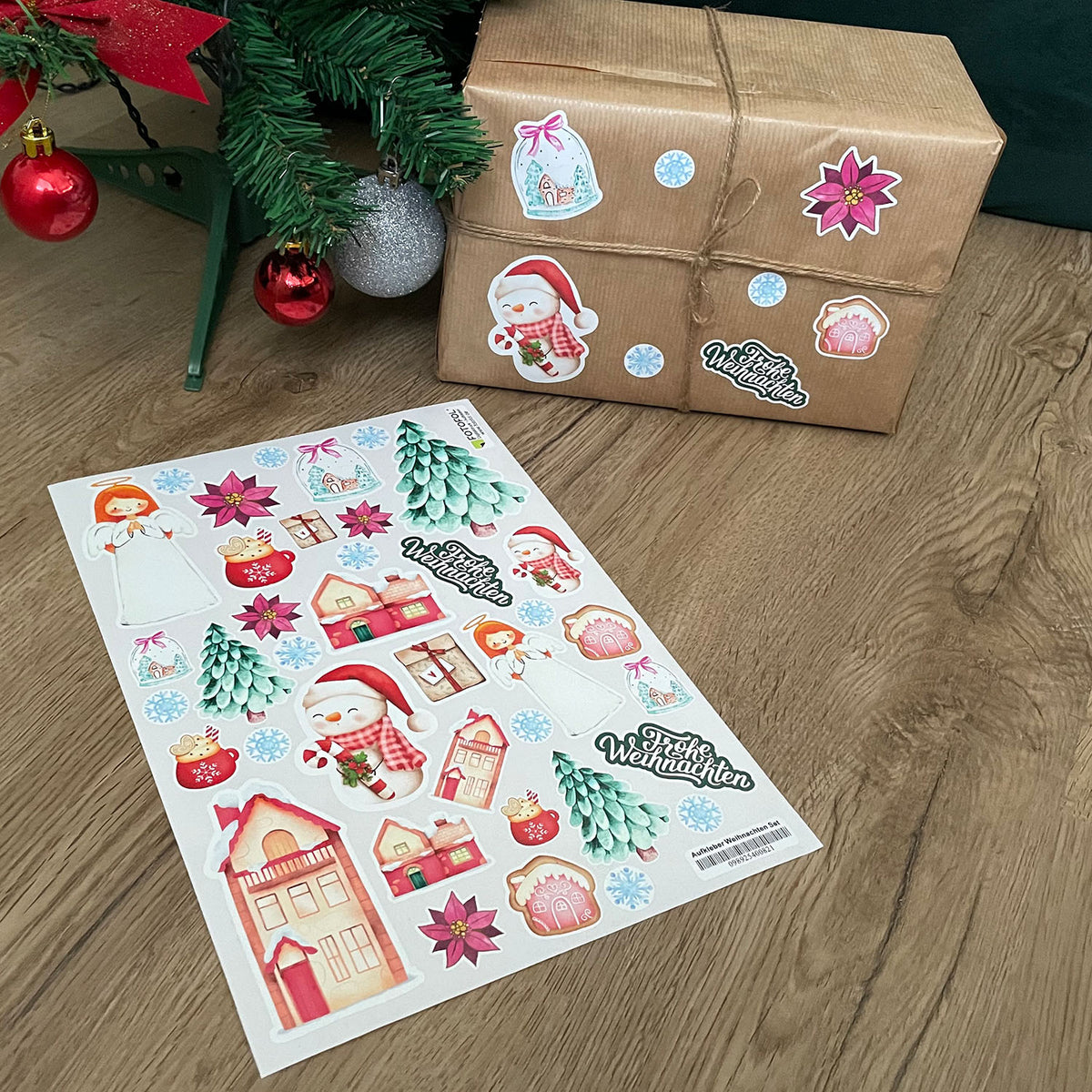 Aufkleber Weihnachtssticker Set | Weihnachtspost, Weihnachtspost, Wunschzettel Geschenkaufkleber selbstklebend - FOTOFOL