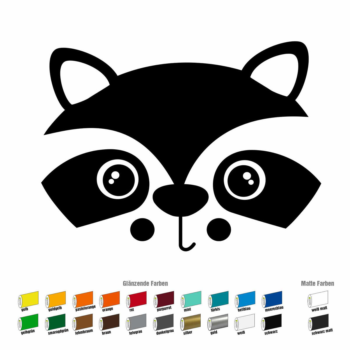 Aufkleber Sticker Waschbär passt für IKEA ANTILOP MAMMUT Kinderstuhl Hocker Kinder - FOTOFOL