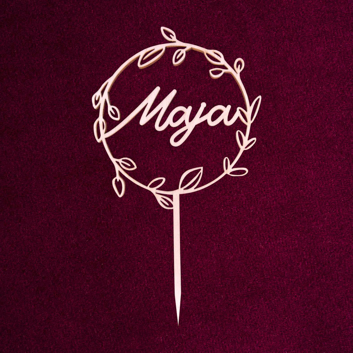 CAKE TOPPER  Wunschname personalisiert runder Blumenkranz- Tortendeko & Kuchendeko - FOTOFOL