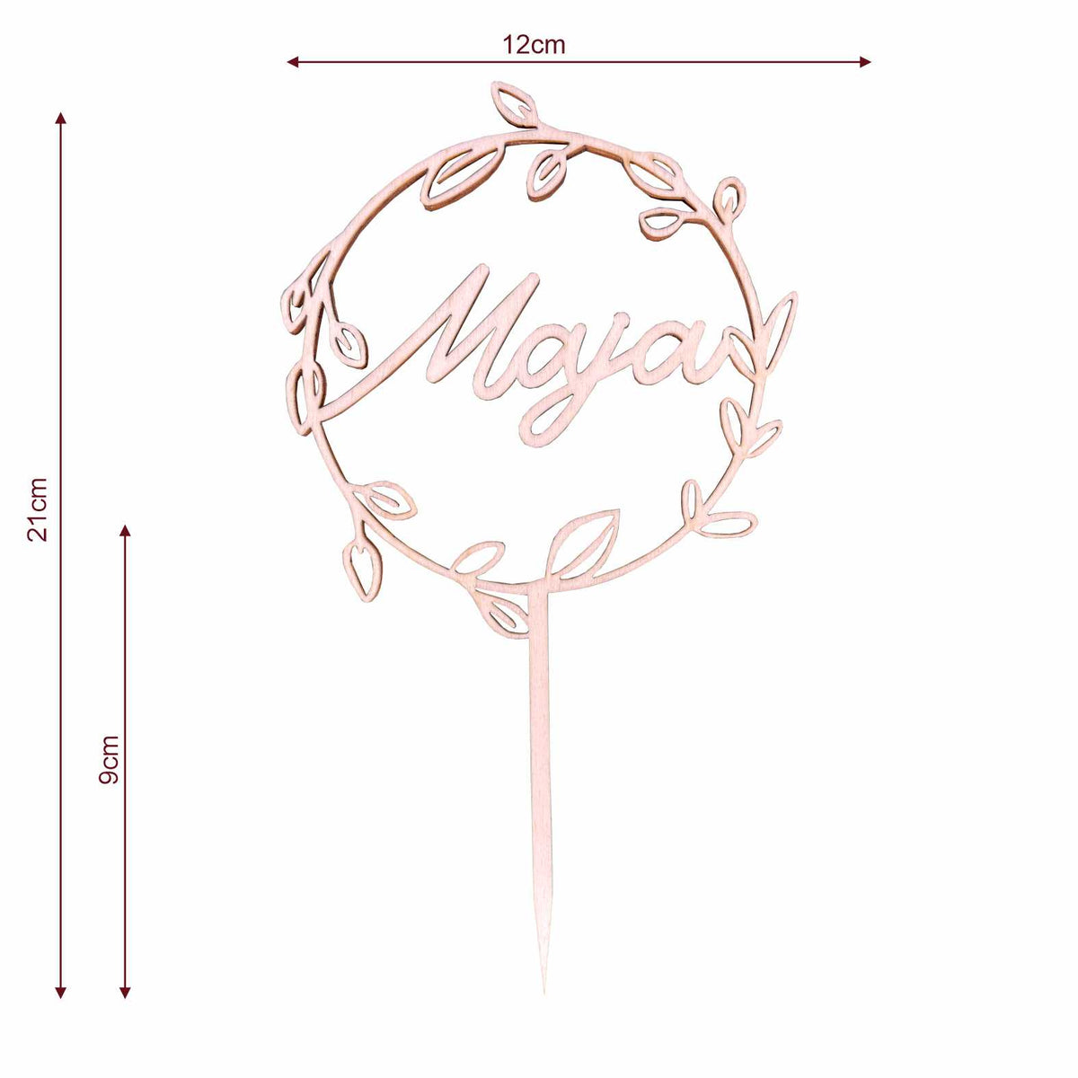 CAKE TOPPER  Wunschname personalisiert runder Blumenkranz- Tortendeko & Kuchendeko - FOTOFOL