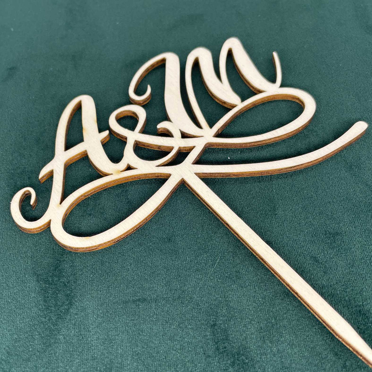 CAKE TOPPER Hochzeit Initialen personalisiert aus Holz - Tortendeko & Kuchendeko - FOTOFOL