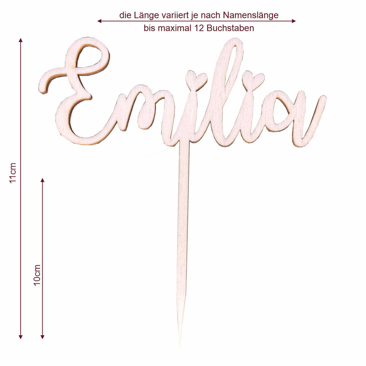 CAKE TOPPER  Wunschname personalisiert- Tortendeko & Kuchendeko - FOTOFOL