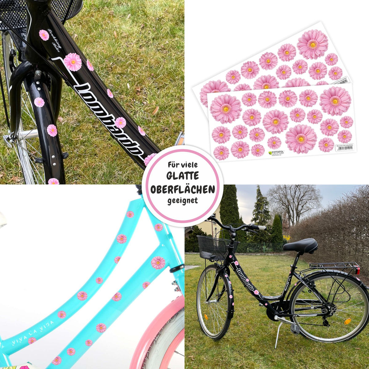 Blümchen Fahrradaufkleber Set - FOTOFOL