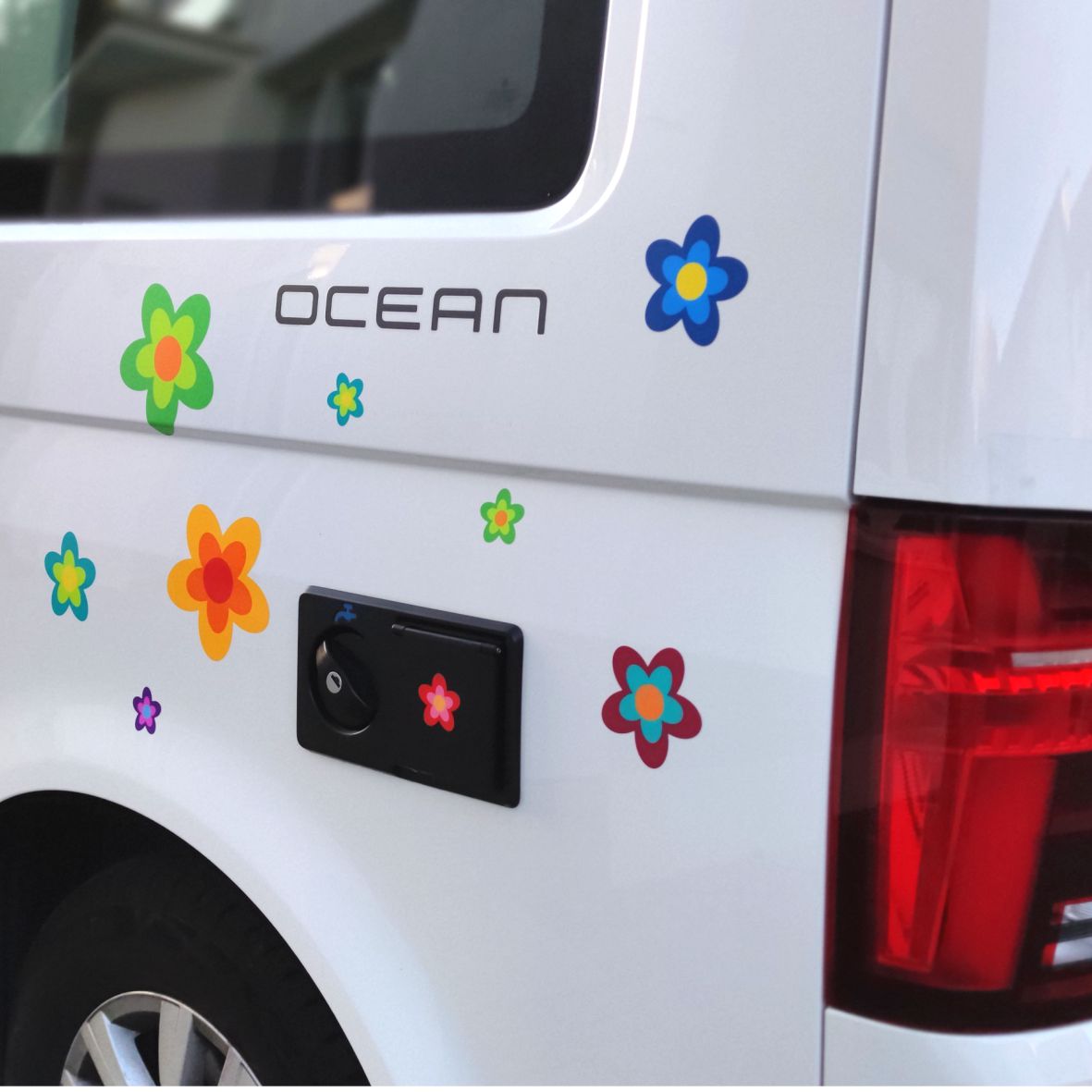 13 Aufkleber Auto Hippie Blumen Flower Power Sommer - FOTOFOL