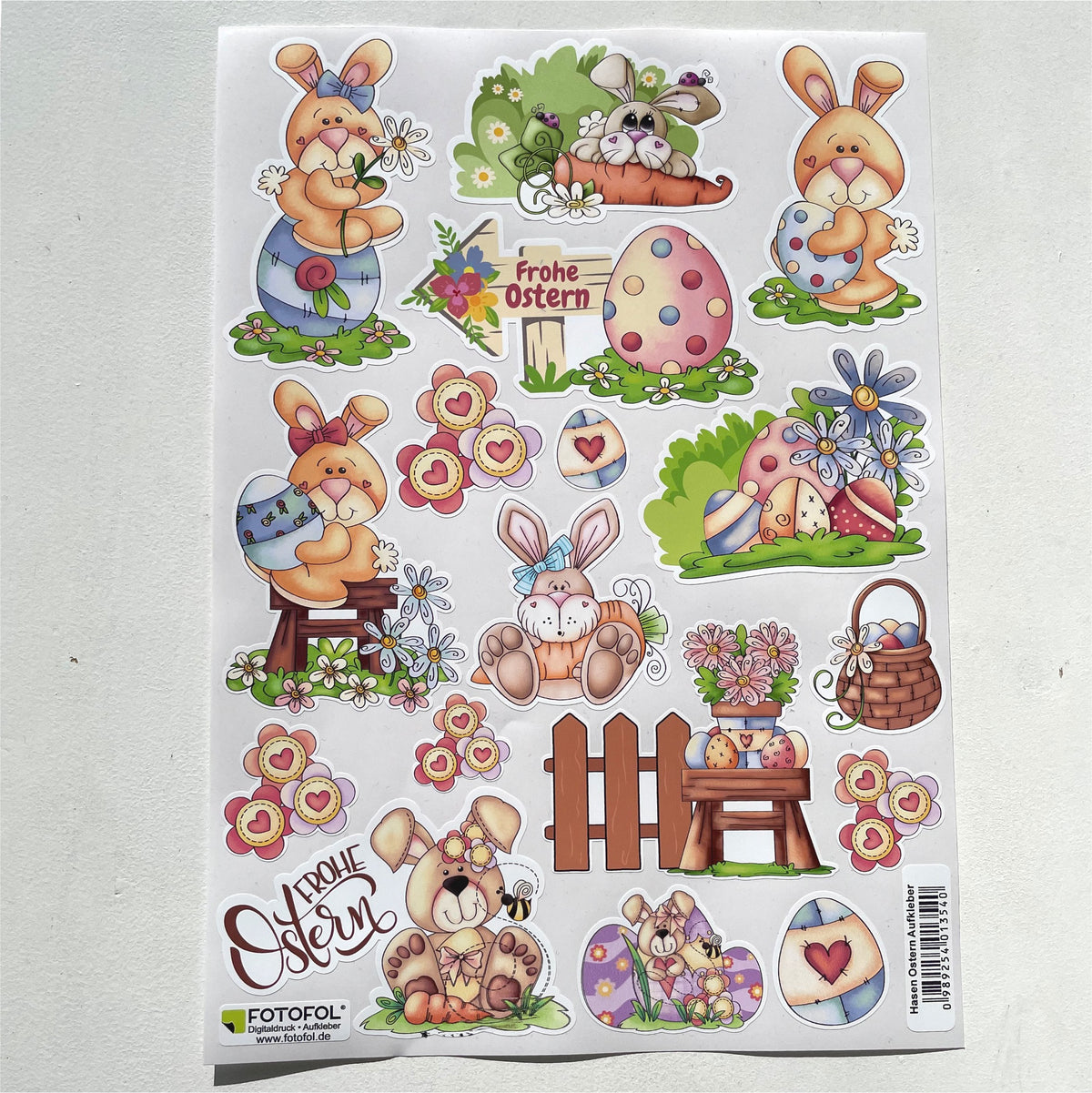 Hasen Ostern Aufkleber Set - Tischkarten, Verpackung, Ostergeschenke- zum Basteln - FOTOFOL