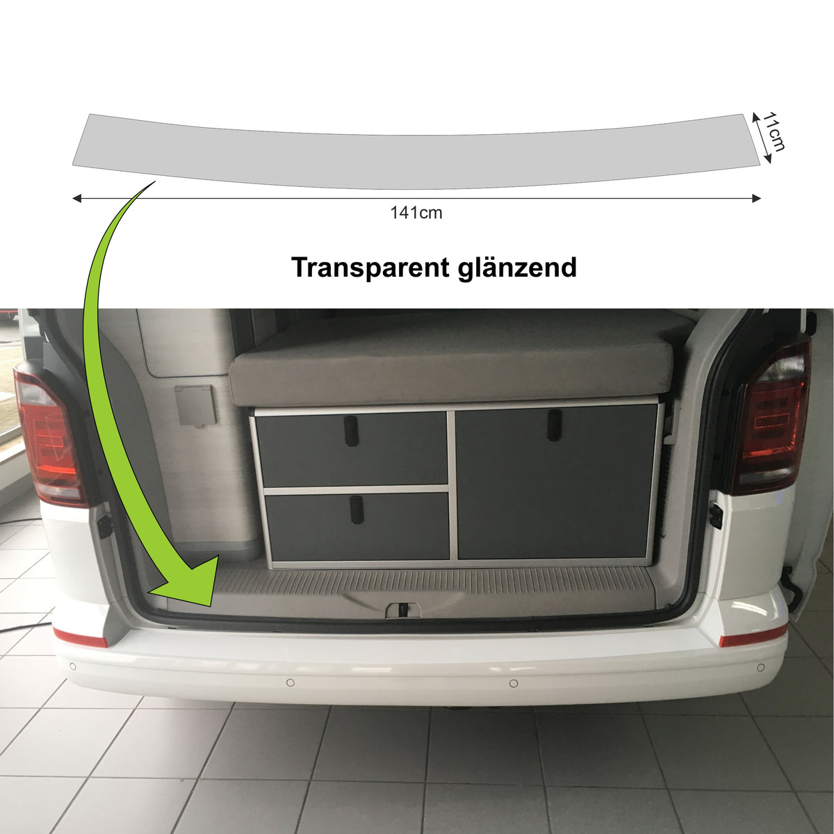 Schutzfolie Auto Ladekante passend für VW Bus Volkswagen Multivan, Caravelle, California T5 / T6 - FOTOFOL