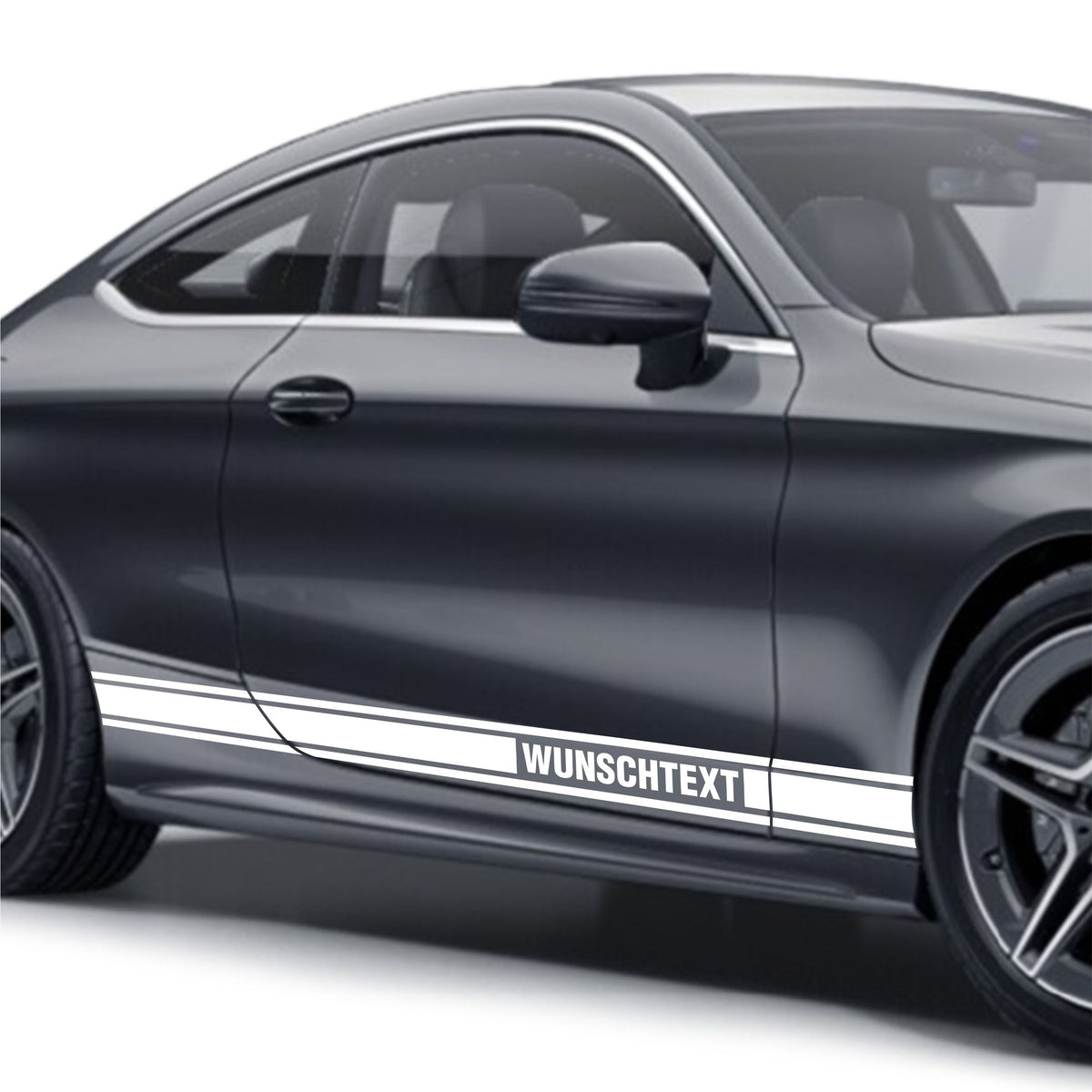 Seitenstreifen Dekorstreifen GT Style Mustang Shelby Autoaufkleber mit Wunschtext - FOTOFOL